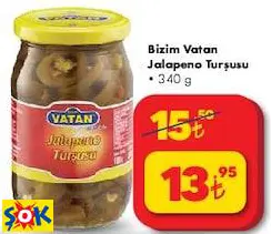 Bizim Vatan Jalapeno Turşusu 340 g Bizim Vatan Jalapeno Turşusu 340 g