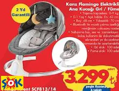 Kanz Flamingo Elektrikli Ana Kucağı Gri / Füme Kanz Flamingo Elektrikli Ana Kucağı Gri / Füme