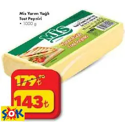 Mis Yarım Yağlı Tost Peyniri 1000 G