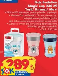 Nuk Evolution Magic Cup 230 Ml Yeşil/ Kırmızı/ Mavi Nuk Evolution Magic Cup 230 Ml Yeşil/ Kırmızı/ Mavi