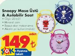 Snoopy Masa Üstü & Asılabilir Saat Snoopy Masa Üstü & Asılabilir Saat