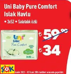 Uni Baby Pure Comfort Islak Havlu • 3X52