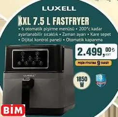 Luxell XXL 7.5 L Fastfryer Airfryer