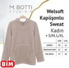 M.Botti Studio's Welsoft Kapüşonlu Sweat Kadın