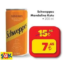 Schweppes Mandalina Kutu İçecek 200 Ml