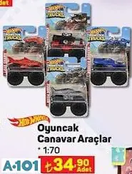 Hot Wheels Oyuncak Canavar Araçlar