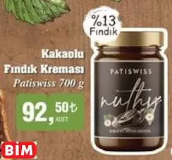 Patiswiss Kakaolu Fındık Kreması