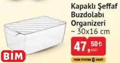 Kapaklı Şeffaf Buzdolabı Organizeri