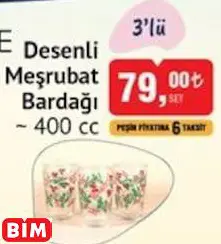 Rakle Desenli Meşrubat Bardağı Rakle Desenli Meşrubat Bardağı
