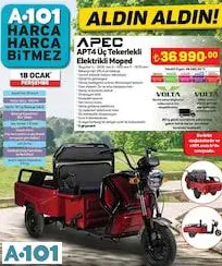 Apec Apt4 Üç Tekerlekli Elektrikli Moped
