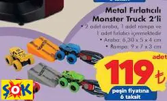Gokidy Oyuncak Metal Fırlatıcılı Monster Truck 2’Li