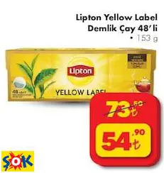 Lipton Yellow Label Demlik Çay 48’Li 153 G