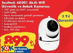 Soultech AK001 Akıllı Wifi Güvenlik Ve Bebek Kamerası
