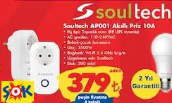Soultech AP001 Akıllı Priz 10A