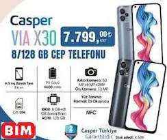 Casper VIA X30 8/128 GB Cep Telefonu