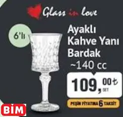 Glass In Love Ayaklı Kahve Yanı Bardak ~140 Cc
