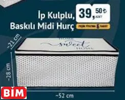 İp Kulplu, Baskılı Midi Hurç İp Kulplu, Baskılı Midi Hurç