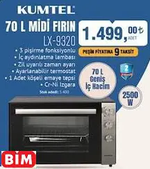 Kumtel 70 L MİDİ FIRIN LX-9320 Kumtel 70 L MİDİ FIRIN LX-9320