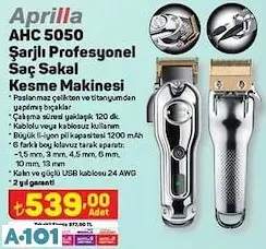 aprilla şarjlı profesyonel saç sakal kesme makinesi