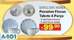 English Home Porselen Fincan Takımı 4 Parça