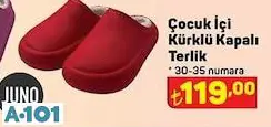 çocuk içi kürklü kapalı terlik