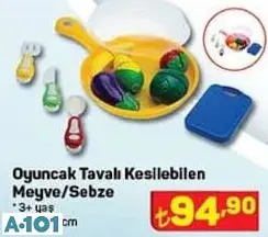 Oyuncak Tavalı Kesilebilen Meyve Sebze