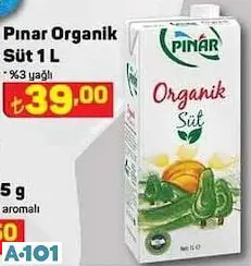 pınar organik süt 1L