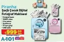 piranha şarjlı çocuk fotoğraf makinesi