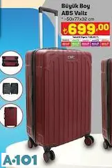 raboom abs büyük boy valiz bavul