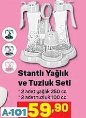 stantlı yağlık ve tuzluk seti