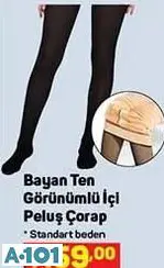 Ten Görünümlü İçi Peluş Çorap