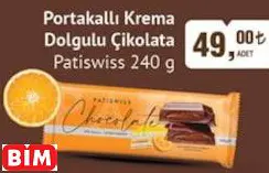 Patiswiss Portakallı Krema Dolgulu Çikolata