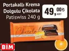 Patiswiss Portakallı Krema Dolgulu Çikolata