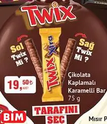 Twix Çikolata Kaplamalı Karamelli Bar 75 G