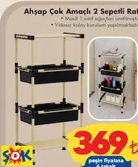 Ahşap Çok Amaçlı 2 Sepetli Raf Ahşap Çok Amaçlı 2 Sepetli Raf