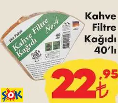 Kahve Filtre Kağıdı 40’lı Kahve Filtre Kağıdı 40’lı