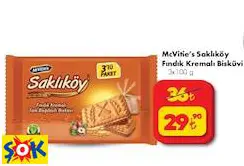 McVitie’s Saklıköy Fındık Kremalı Bisküvi 3x100 g McVitie’s Saklıköy Fındık Kremalı Bisküvi 3x100 g