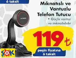 Mıknatıslı Ve Vantuzlu Telefon Tutucu