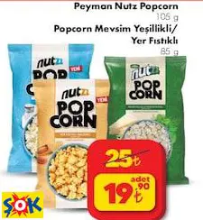 Peyman Nutz Popcorn 105 G Popcorn Mevsim Yeşillikli/ Yer Fıstıklı 85 G Patlamış Mısır