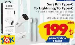Şarj Kiti Type-C To Lightning/To Type-C Şarj Kiti Type-C To Lightning/To Type-C
