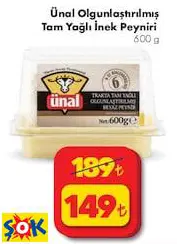 Ünal Olgunlaştırılmış Tam Yağlı İnek Peyniri 600 G