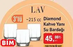 LAV Diamond Kahve Yanı Su Bardağı