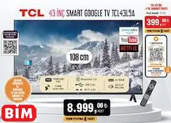 TCL 43 İNÇ Smart Google Tv TCL43L5A Akıllı Televizyon