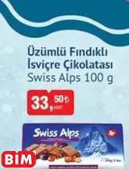 Swiss Alps Üzümlü Fındıklı İsviçre Çikolatası