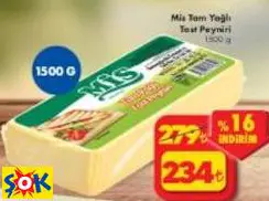 Mis Tam Yağlı Tost Peyniri 1500 G