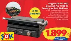 Leggno GR101PRO Gourmet Pro 1800 W Sandviç Ve Tost Makinesi