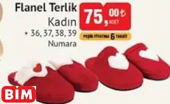 Flanel Terlik Kadın Flanel Terlik Kadın