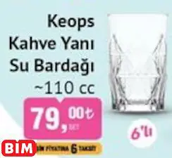 Lav Keops Kahve Yanı Su Bardağı ~110 cc