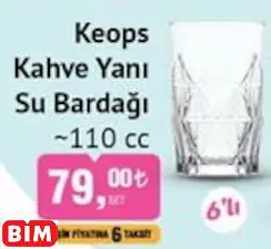 Lav Keops Kahve Yanı Su Bardağı ~110 Cc