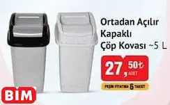 Ortadan Açılır Kapaklı Çöp Kovası ~5 L Ortadan Açılır Kapaklı Çöp Kovası ~5 L
